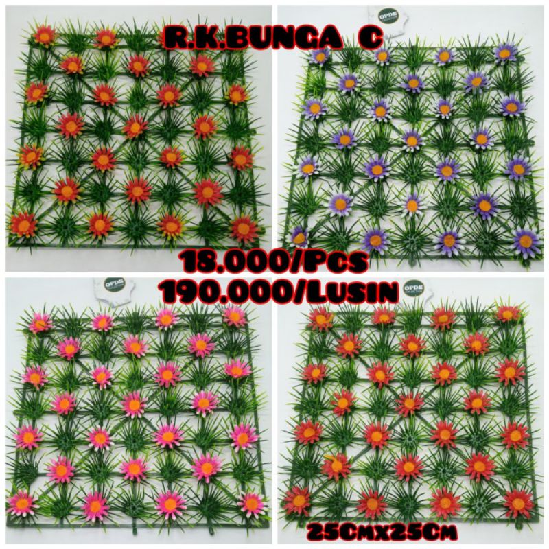 Artificial Bunga Rumput Kotak Varian Bunga C Rumput Kotak Bunga Hias Artifisial Dekorasi Dinding