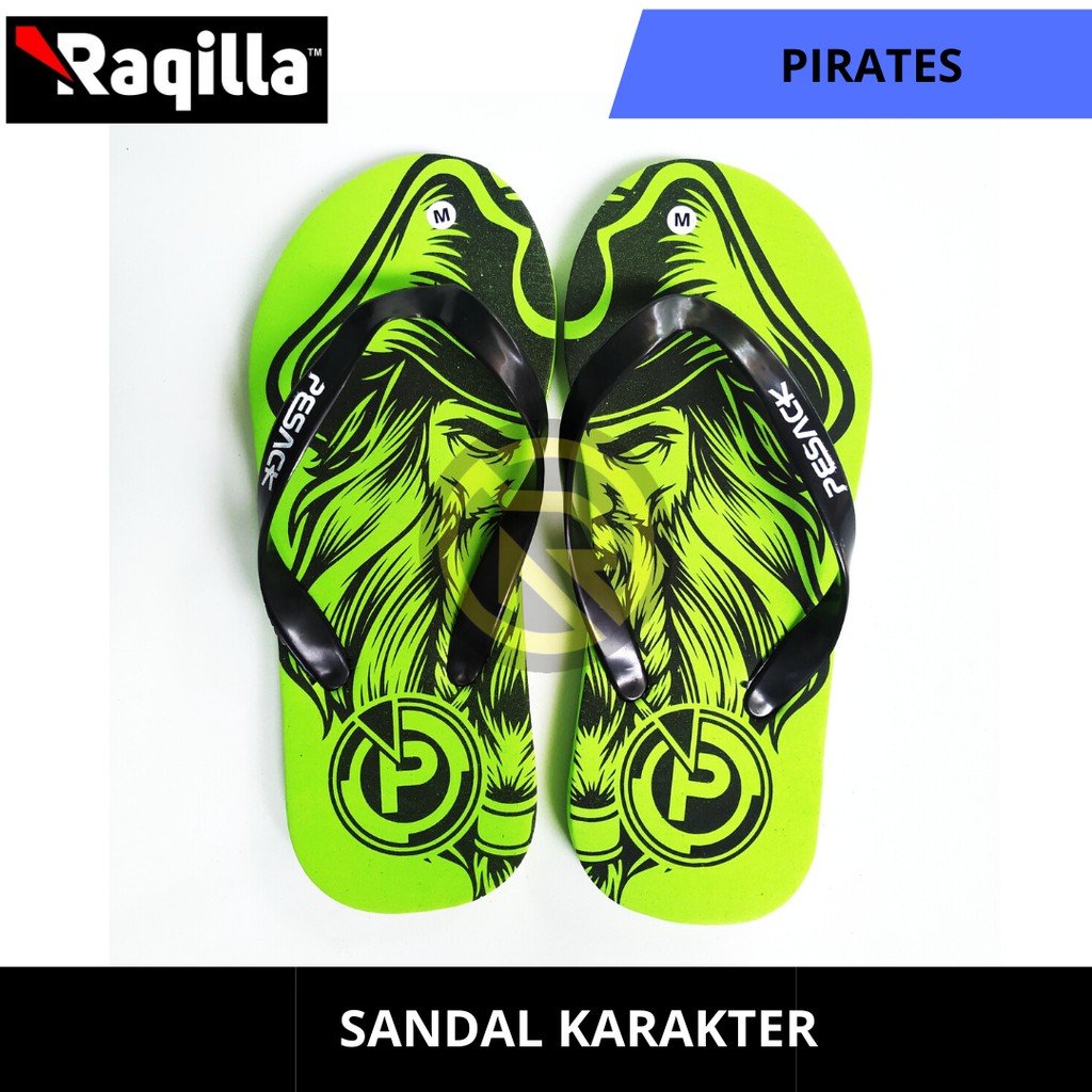 Sandal Jepit pria unik / Sandal Pria / Sandal Motif Pirates Of the Caribian terbaru
