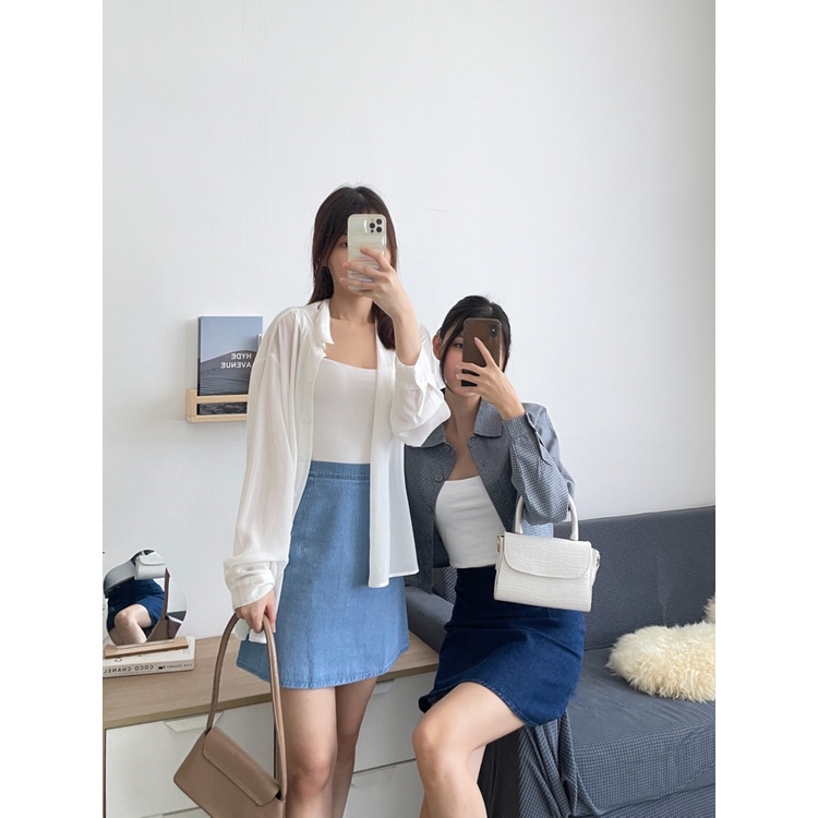 Kadaka B-0167 Denim Mini Skirt A Line Korea Premium Rok Mini Wanita