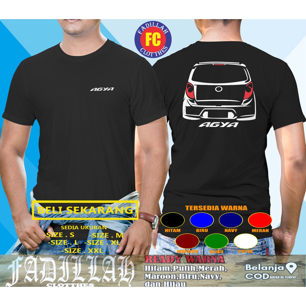 Kaos Mobil Toyota Agya Rear Baju Otomotif