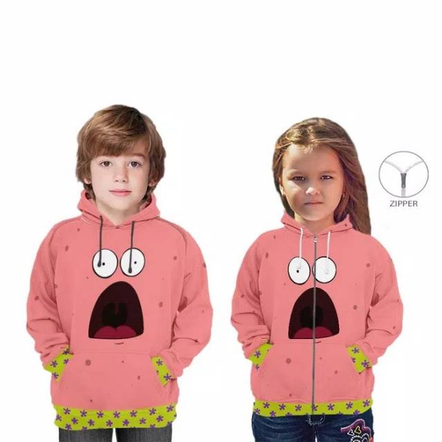 Jaket Hoodie Anak PATRICK STAR Premium 3D Fullprint