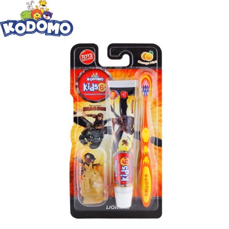 Kodomo Toothbrush Pro Kids 2in1 Orange Mint - Kodomo Sikat Gigi Anak Extra Hadiah