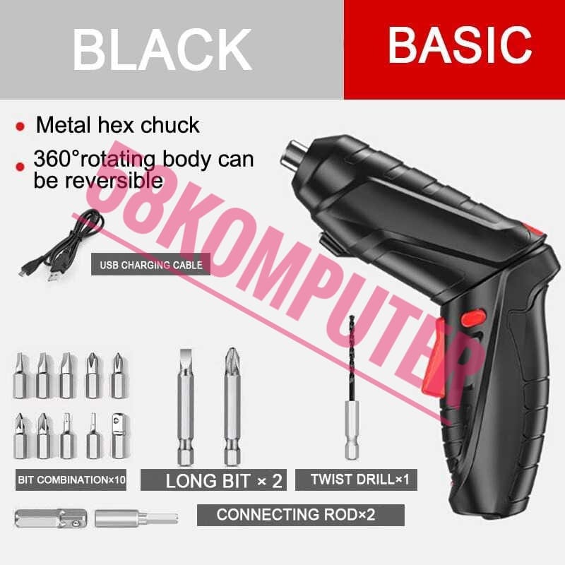 15 in 1 Obeng Listrik Cordless Screwdriver obeng listrik tanpa kabel portabel Obeng Listrik Bor Cordless