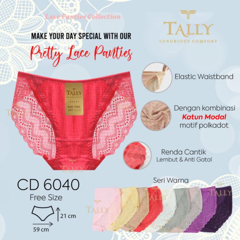 CD TALLY 6040 CELANA DALAM KATUN RENDA BROKAT - BUNGALILY