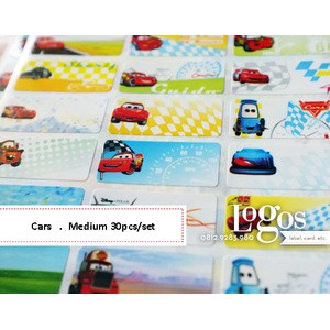

Cars Sticker MEDIUM Name Label. Stiker karakter Lightning McQueen disney lucu nama anak di buku