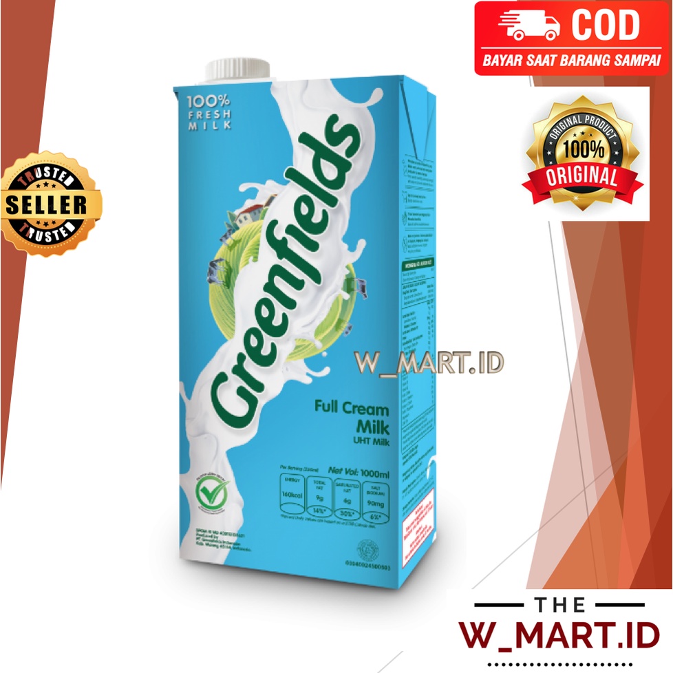 

GREENFIELDS UHT SUSU FULL CREAM GREEN FIELDS UHT 1L 1000 ML