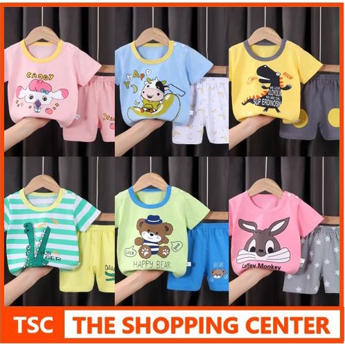 TSC - BBA4 Setelan Anak 0- 3 Tahun Model 31-36 Baju Setelan Anak Piyama Tidur Pendek Jumper Anak Bayi