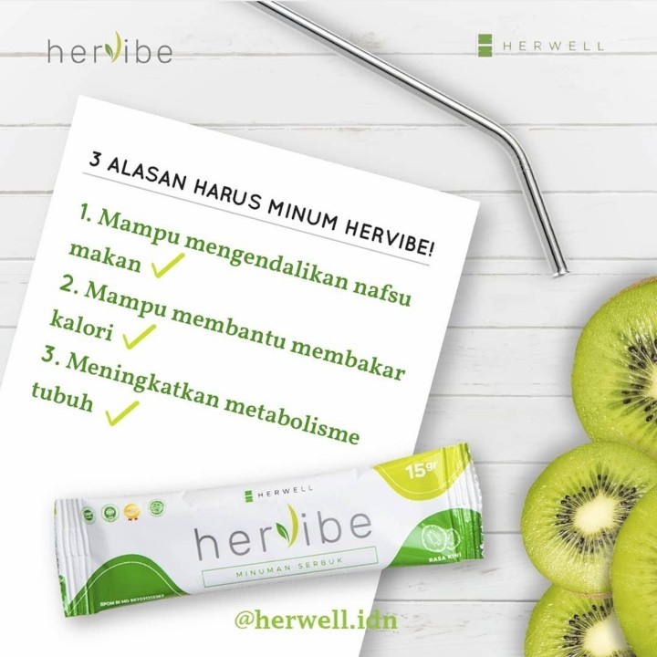 HERVIBE Herwell 1 BOX isi 16sct Slimming Detox Suplement Pelangsing