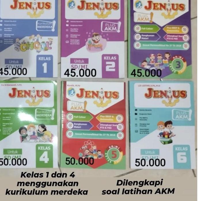 

Recomended.. Buku Jenius Tematik Kelas 1-6 Semester I Tahun Ajaran 2022-2023