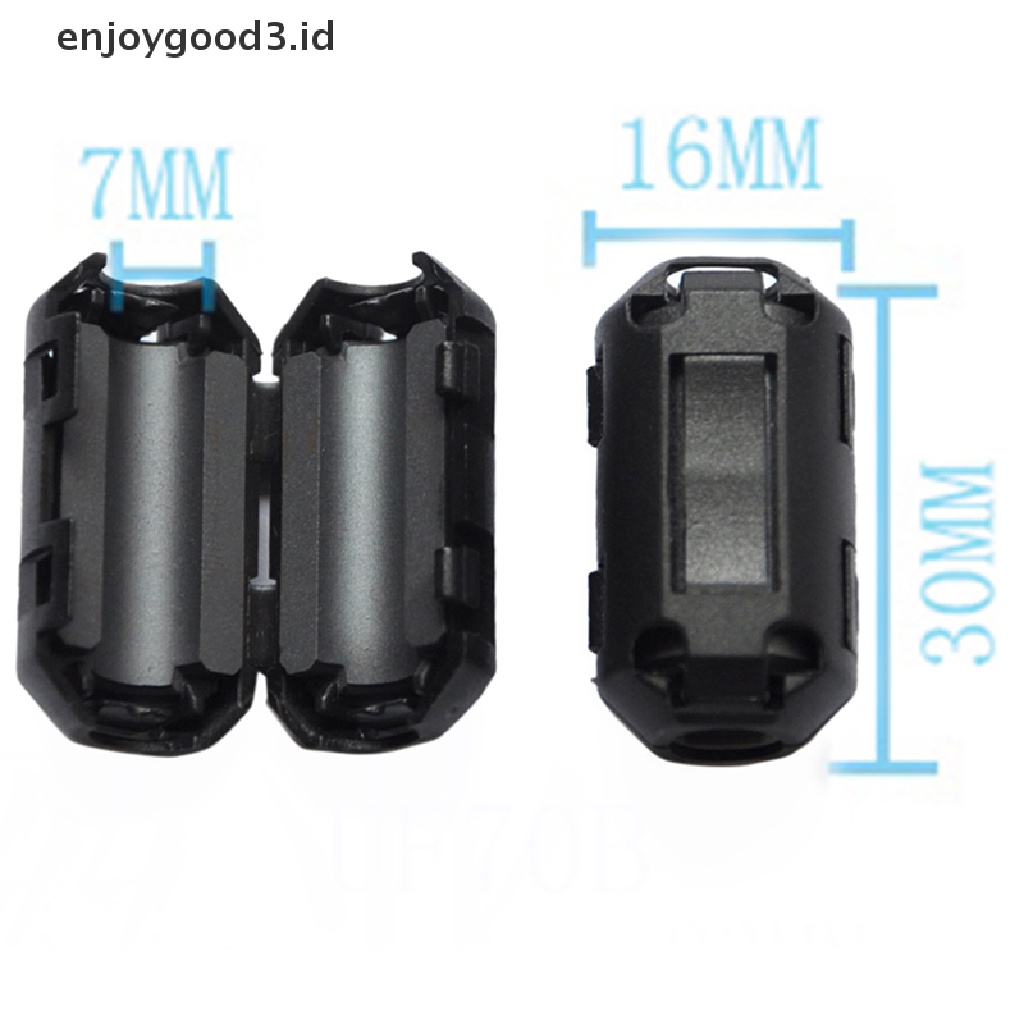 5pcs Klip On Emi Rfi Noise Ferrite Core Filter Untuk Kabel 7mm