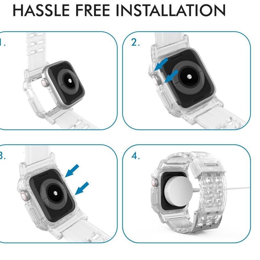 GROSIR  Strap Apple Watch iWatch Clear Bening Transparan 6 5 4 44 42 40 38 IWO HW12 HW16 T500 W26 W5