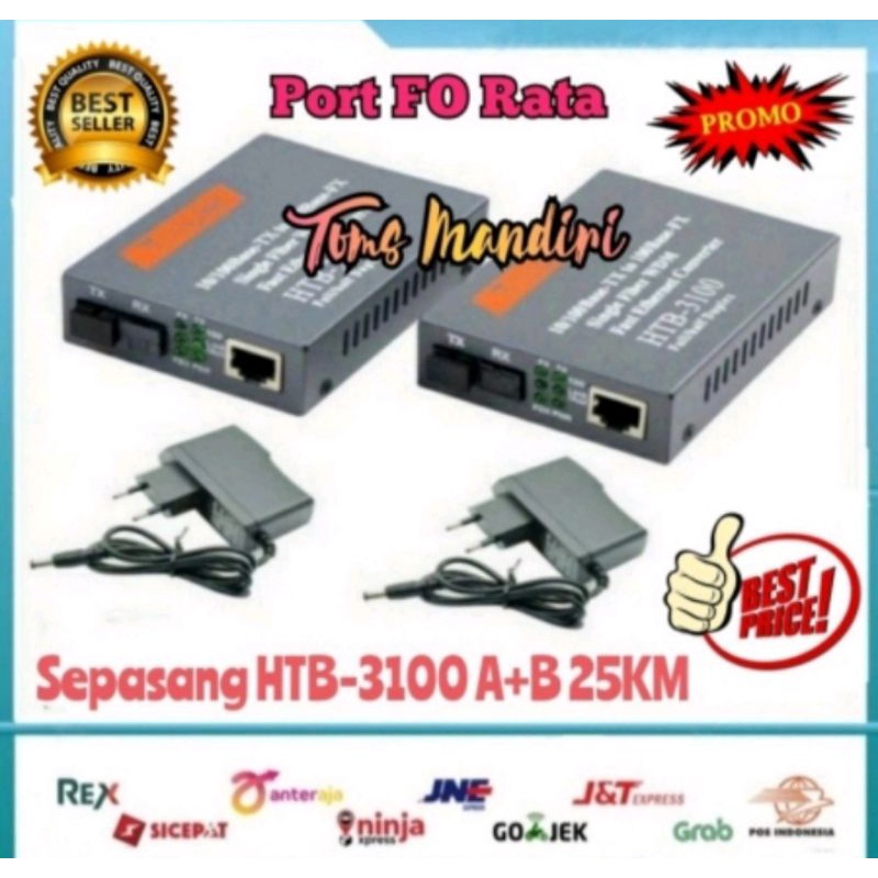 Media Converter FO 10-100 Mbps 1 Pair A Dan B Single Core Fiber Optik