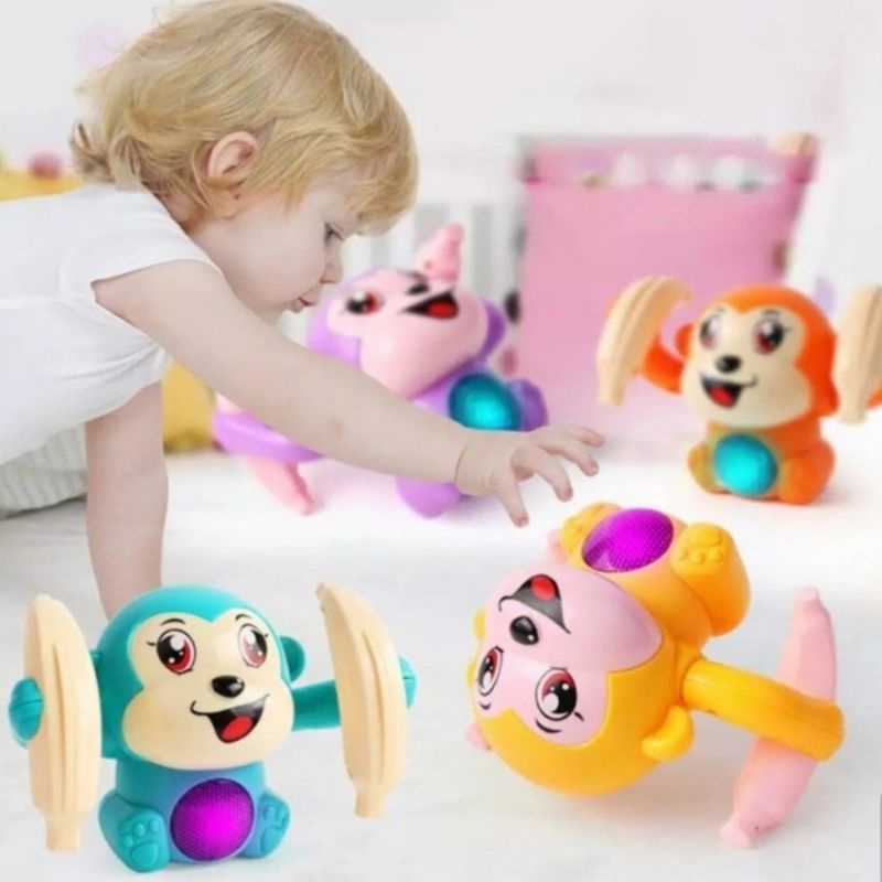 TUMBLING TOYS MAINAN MONKEY PUTAR LUCU LED