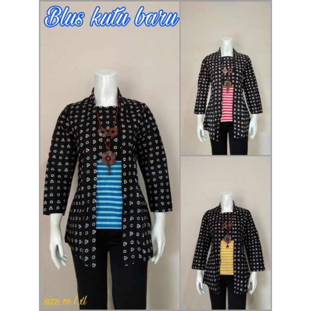 Blus kutu baru jumputan batik solo tunik jumputan batik murah blus kutu baru
