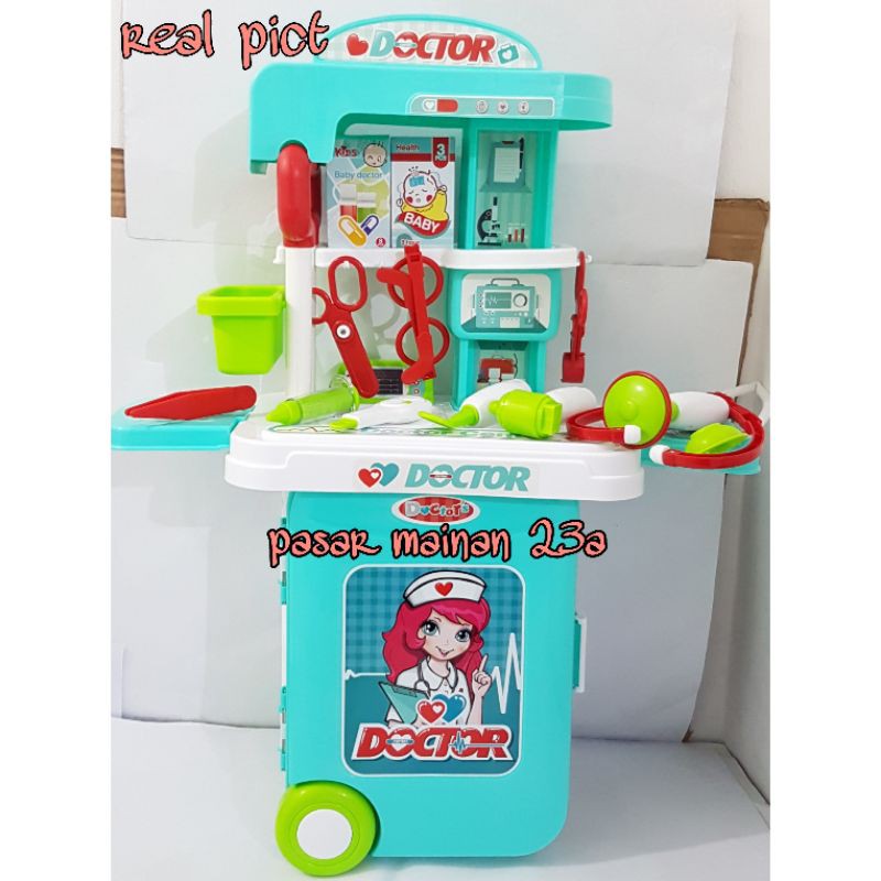 Mainan Anak Doctor Set Medical Koper Center Mainan dokteran 3in1