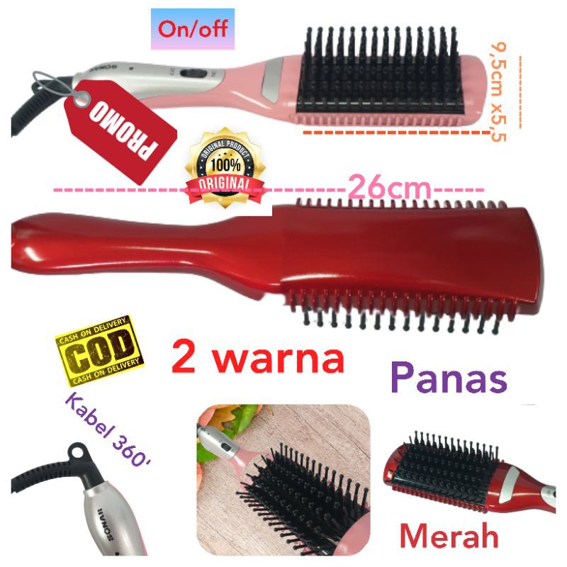 Catok sisir sonar sn-906 Alat Catokan sisir panas murah Rebonding Lurus dan brush curly keriting