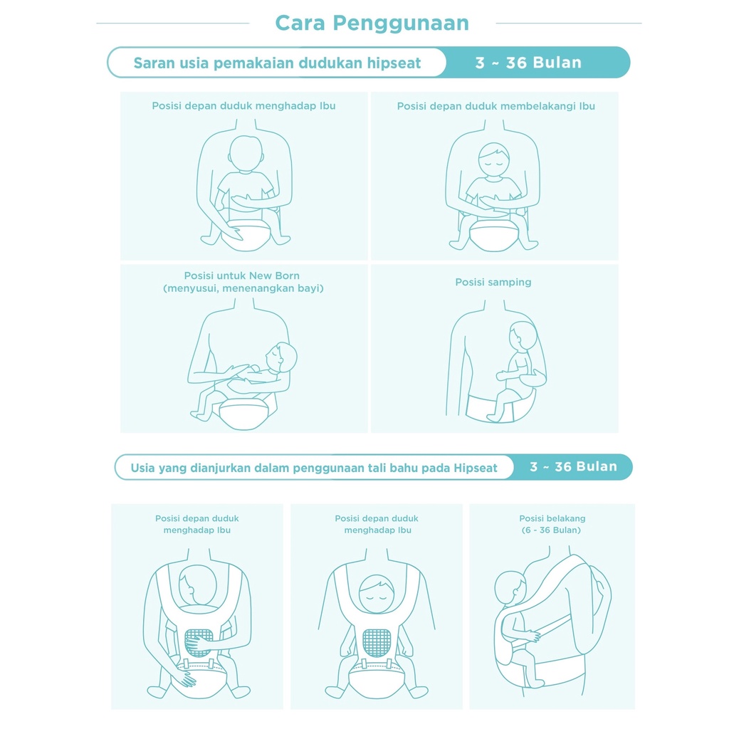 Mooimom Casual Hip Seat Carrier Gendongan Bayi 2in1 Hipseat