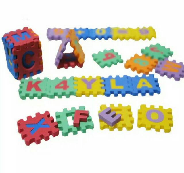 Mainan Edukasi Anak puzzle spon abjad dan angka (3 pcs)