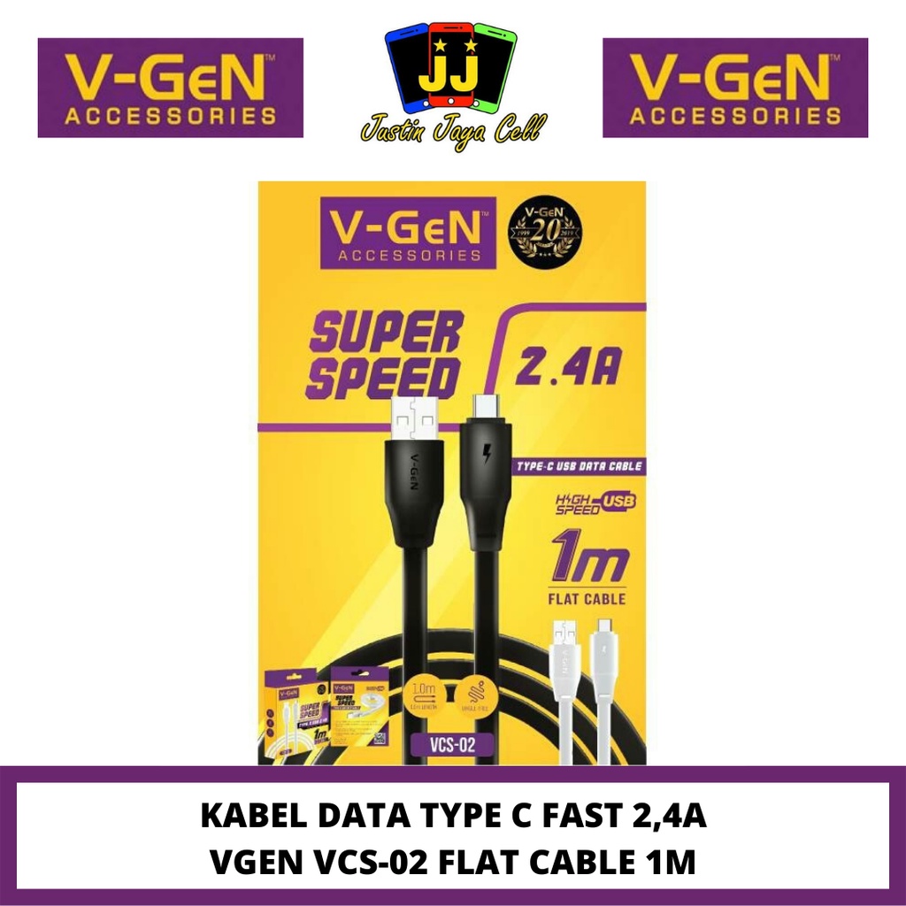 KABEL DATA VGEN/V-GEN VCS-02 TYPE C FAST CHARGING 2,4A 1M