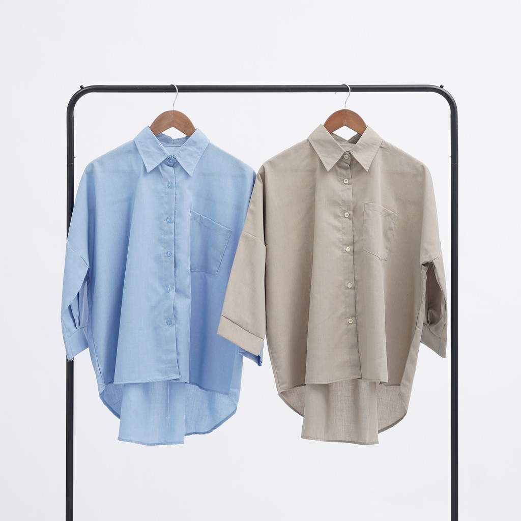 KEMEJA POLOS RAISA KATUN PREMIUM SHIRT BTS B089-6