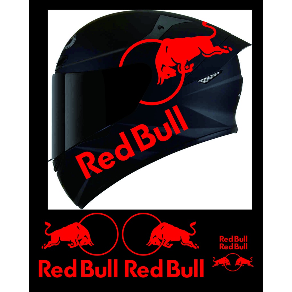 stiker helm RED BULL stiker helm murah 1set