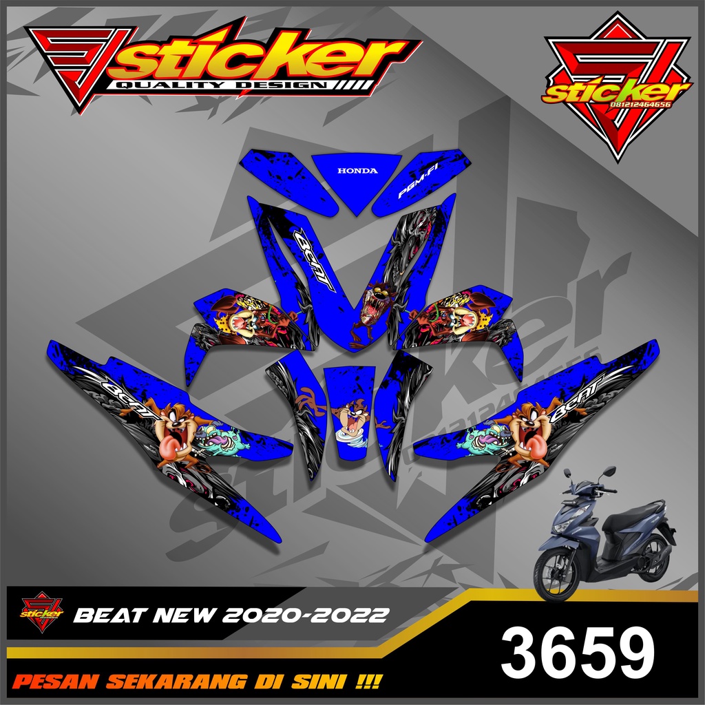 3659 DECAL NEW HONDA BEAT FI 2020-2022 VARIASI LIST SHARK