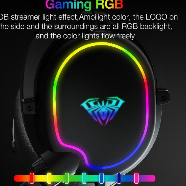 \u300eHyper Mall Y50\u300f Headset Gaming AULA F606 \u2013 RGB Running PC/Mobile DENGAN Splitter Jack !!