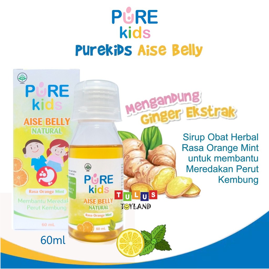 PURE KIDS Aise Belly 60 ml / PureKids Aisy Box Sachet utk perut kembung masuk angin anak Baby Herbal