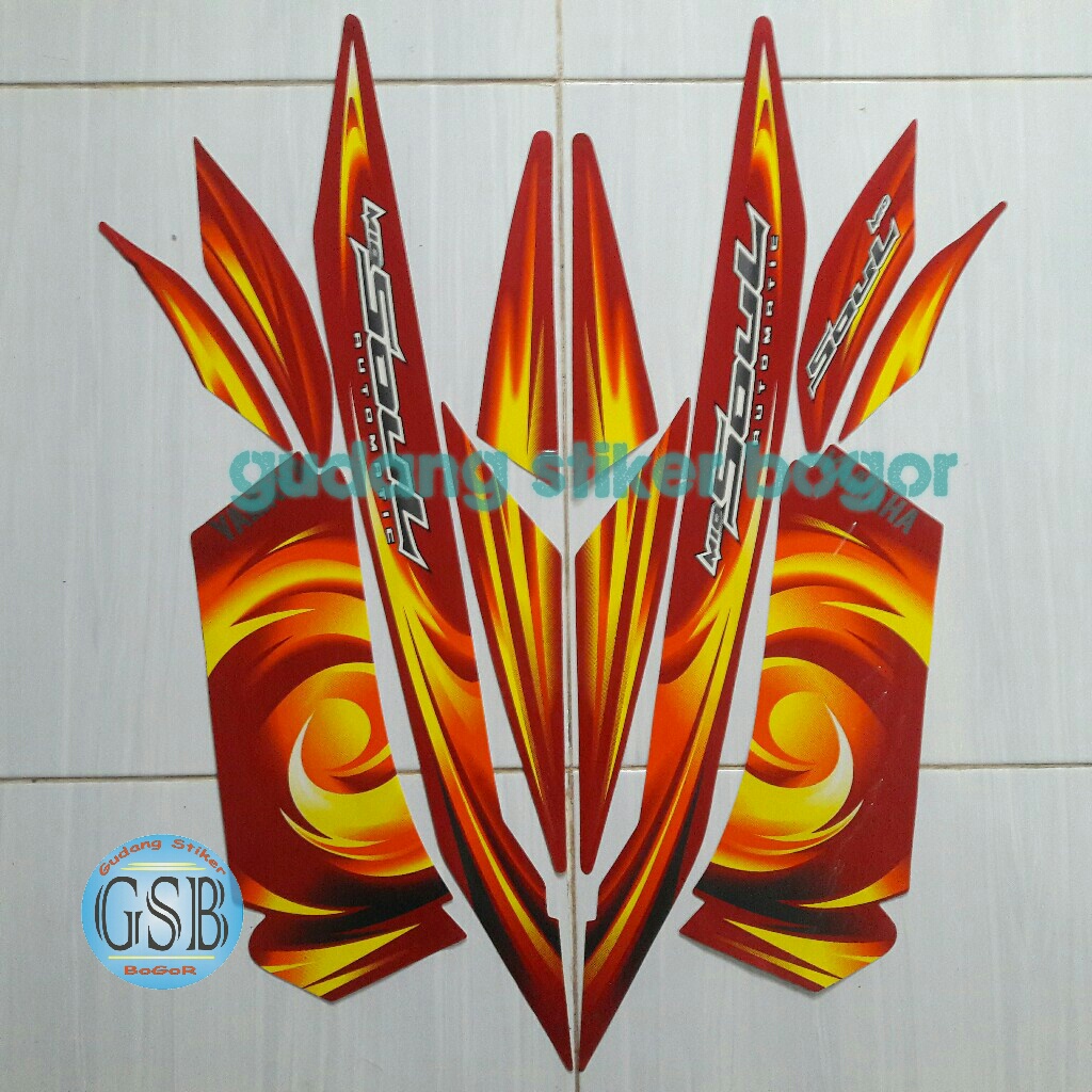 stiker striping motor yamaha mio soul 2007 merah