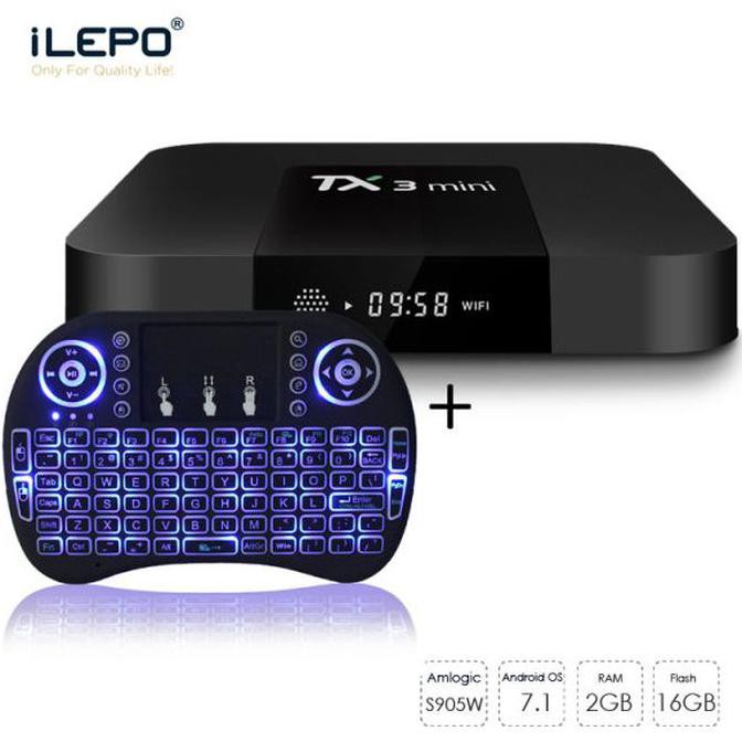 Fikashop000 | Paket Tanix Tx3 Mini A Android Tv Box Ram 2Gb Rom 16Gb + Mini Keyboard