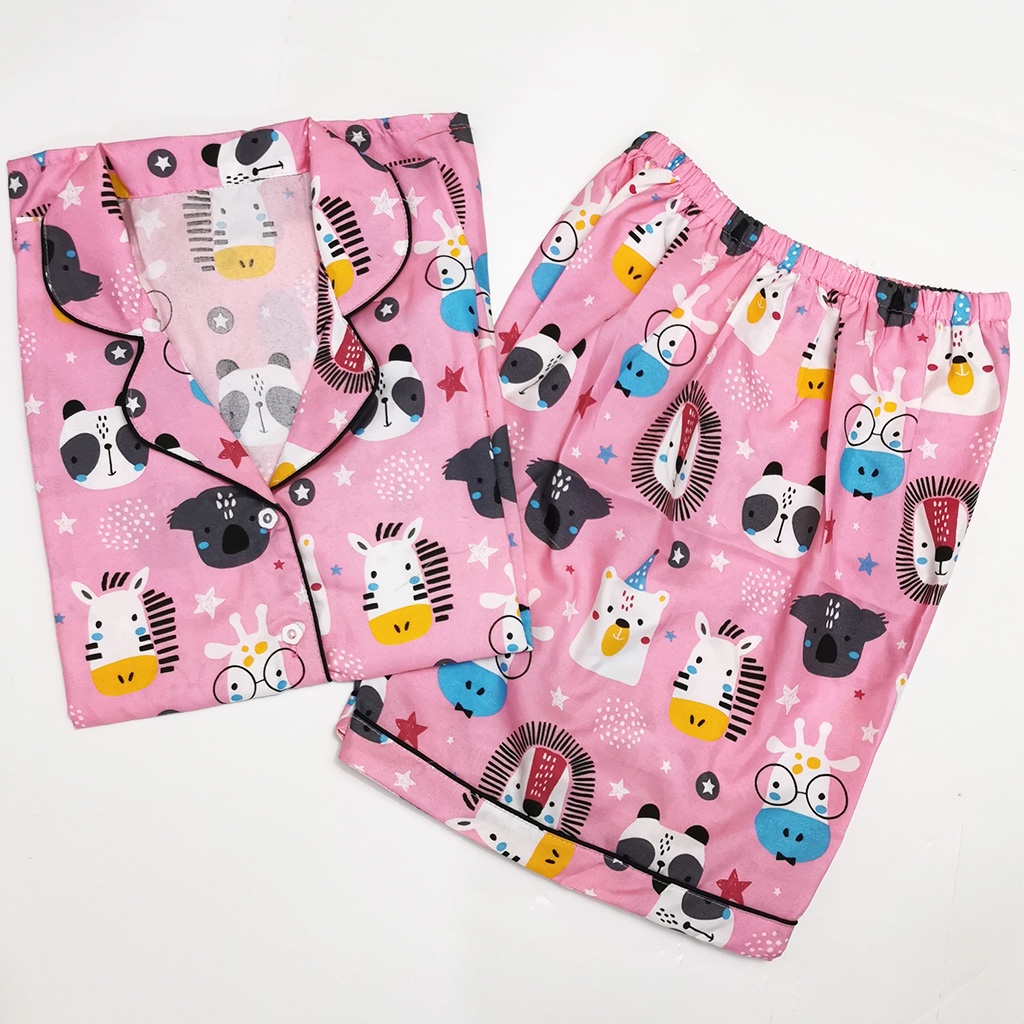 Setelan Piyama Dewasa Celana Pendek Lengan Pendek Hotpant All Size-HPL NEW KOALA PINK