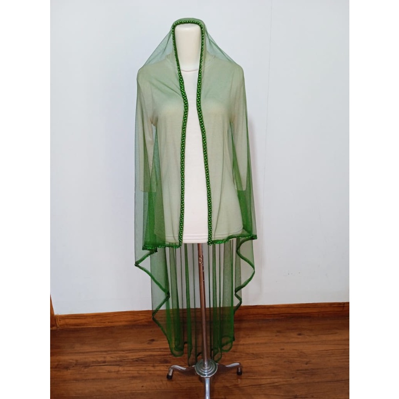 slayer pengantin HIJAU BOTOL kerudung pengantin hijab pengantin elegan | slayer pengantin murah