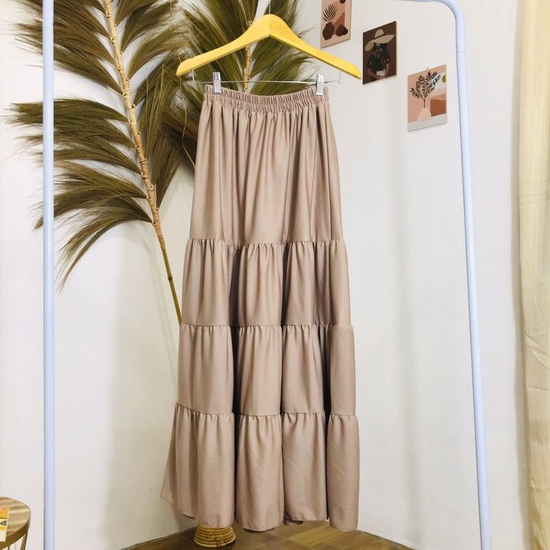 ROK SUSUN MAXI SKIRT // ROK PREMIUM // ROK WANITA TERBARU-Coksu