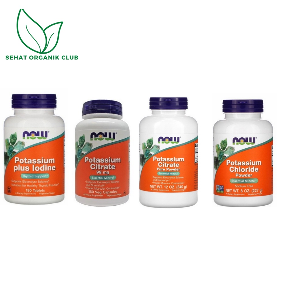 Now Foods Potassium Plus Iodine 180 Tablets ; Potassium Citrate 99 mg 180 Cap ; Potassium Citrate Pu