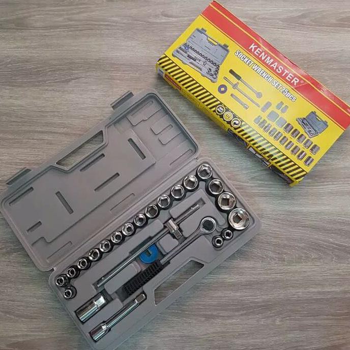 Kunci Sok 25 Pcs Besar Kenmaster Shock Set Ring Socket Wrench Tool Kit Termurah 2019