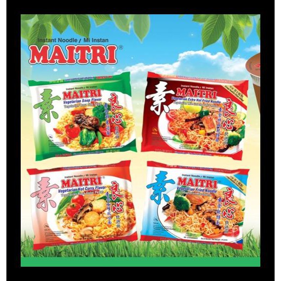 Promo (Dus) Mie Maitri Sop,Gulai Pedas,Goreng,Soto,Extra Pedas Vegetarian Makanan Instan Kaleng