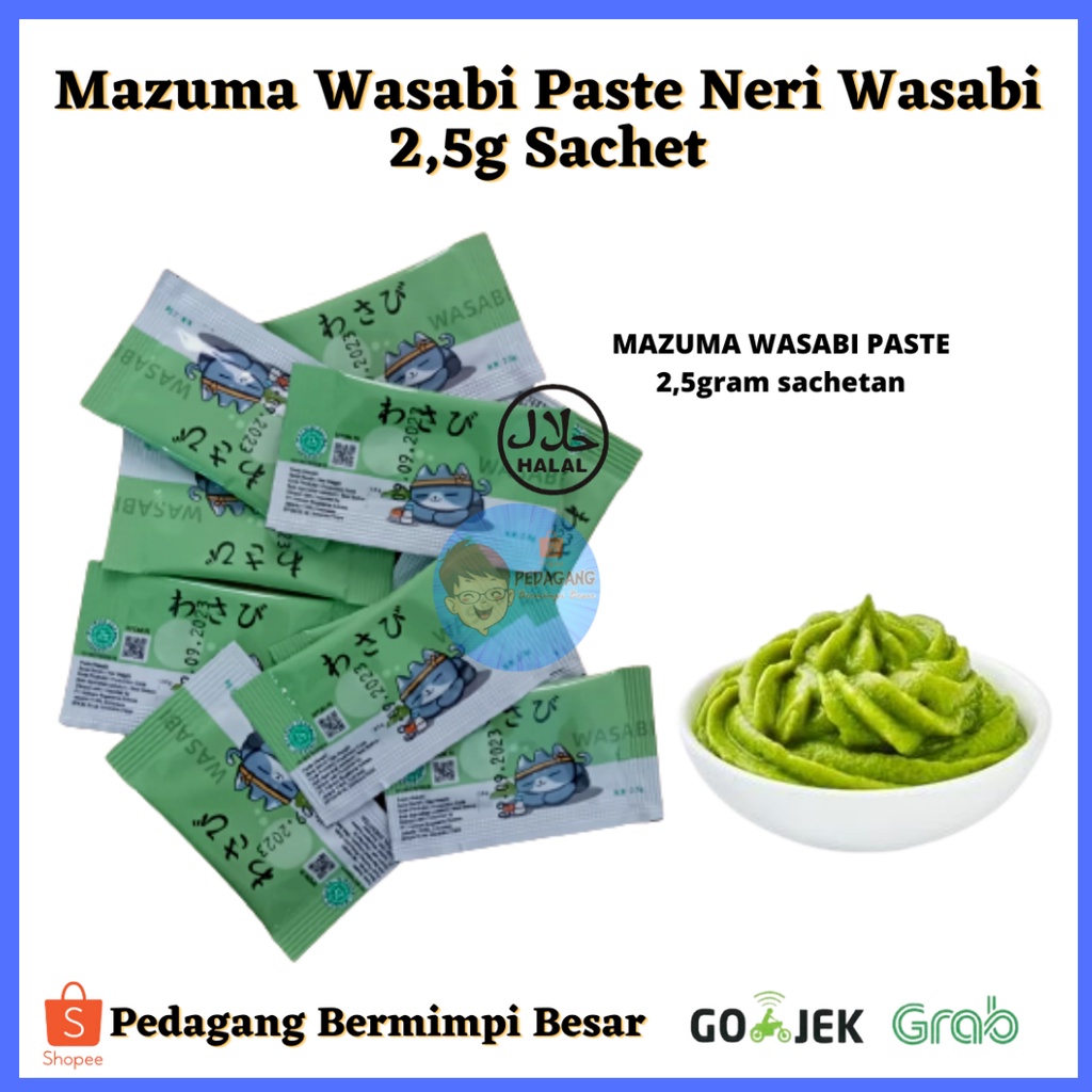 

Mazuma Wasabi Paste Neri Wasabi Sachet 2,5gr / Wasabi Sachet / Wasabi HALAL MUI/ WASABI SACHET