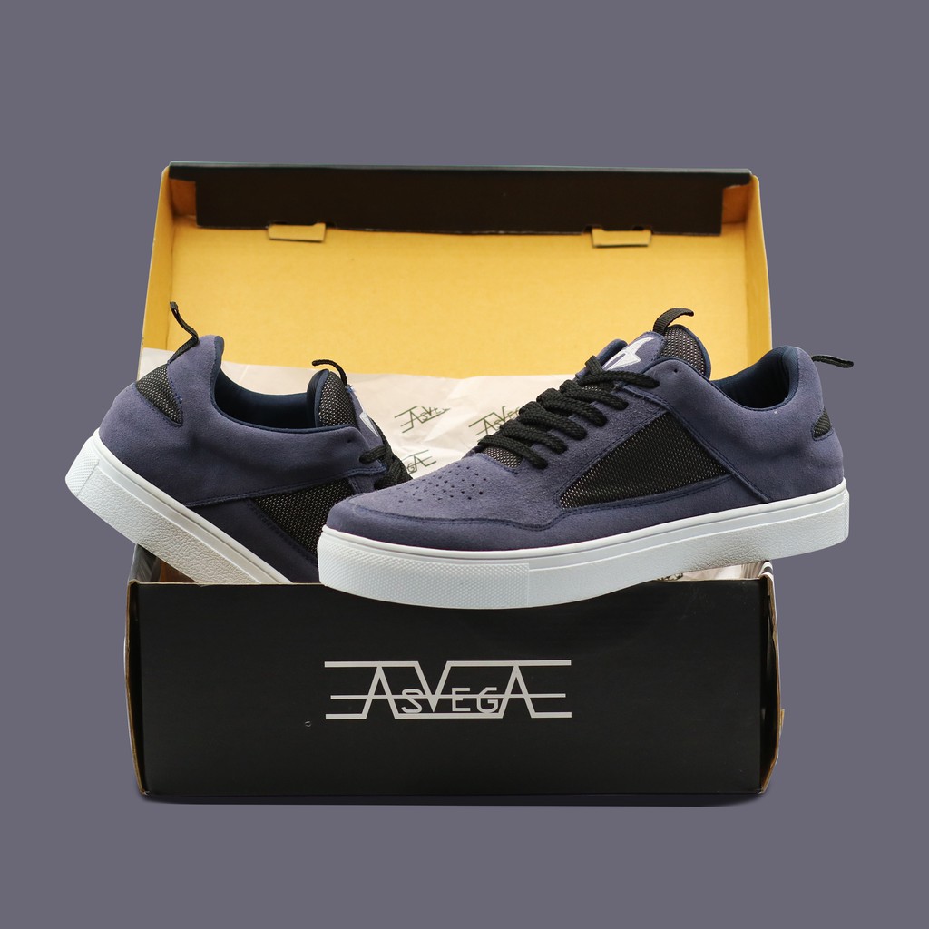 Sepatu Casual Pria ASVEGA CRUZ Navy Original Sepatu Sneakers Casual Skate Terbaru Dan Berkualitas