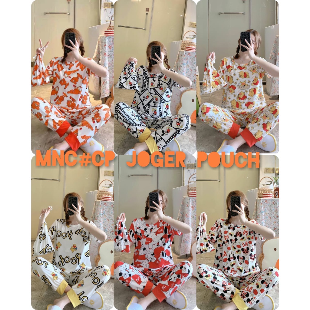 RAINBOW- Piyama /Baju Tidur Dewasa CP/Bahan SPANDEK Import motif MIX JUMBO MODERN