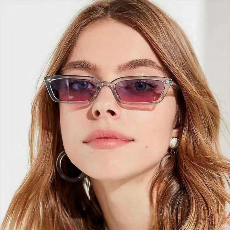 【YUZHU】COD Fashion Baru Retro Rectangle Kecil Bingkai Permen Warna Sunglasses