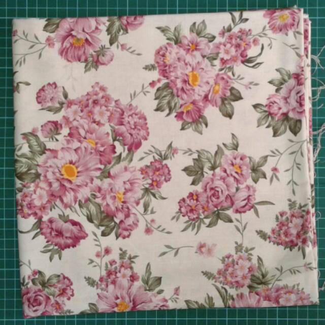 Kain Kanvas Linen Motif Bunga-bunga #2