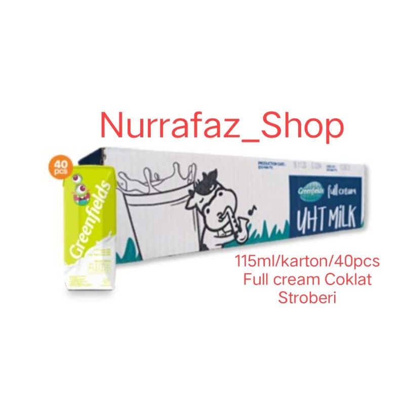 

Greenfields UHT 115ml/karton/40's Fullcream Coklat Stroberi