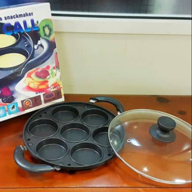 SNACKMAKER teflon 7 lubang, loyang cetakan kue lumpur apem pancake