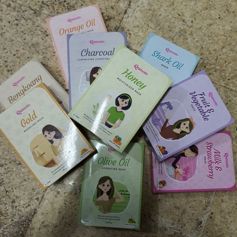 Masker peel off Qiansoto (6×35ml) 1box isi 6pc