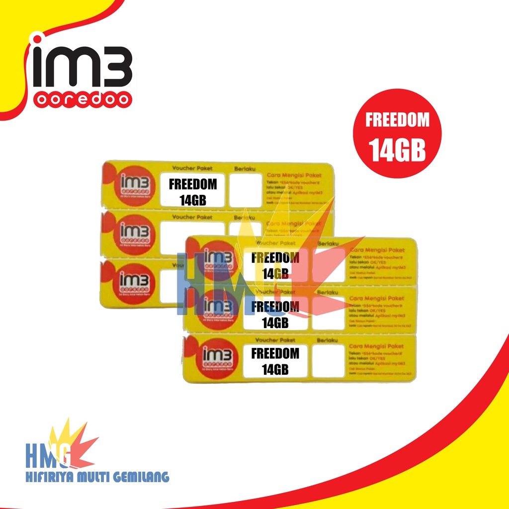 Voucher INDOSAT DATA FREEDOM 14GB MURAH