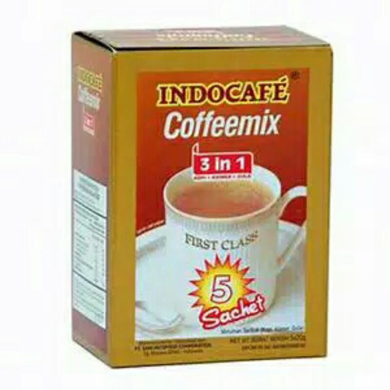 

INDOCAFE Coffemix 3in1 ( kopi + krimer + gula ) - 5 Sachet @20gr