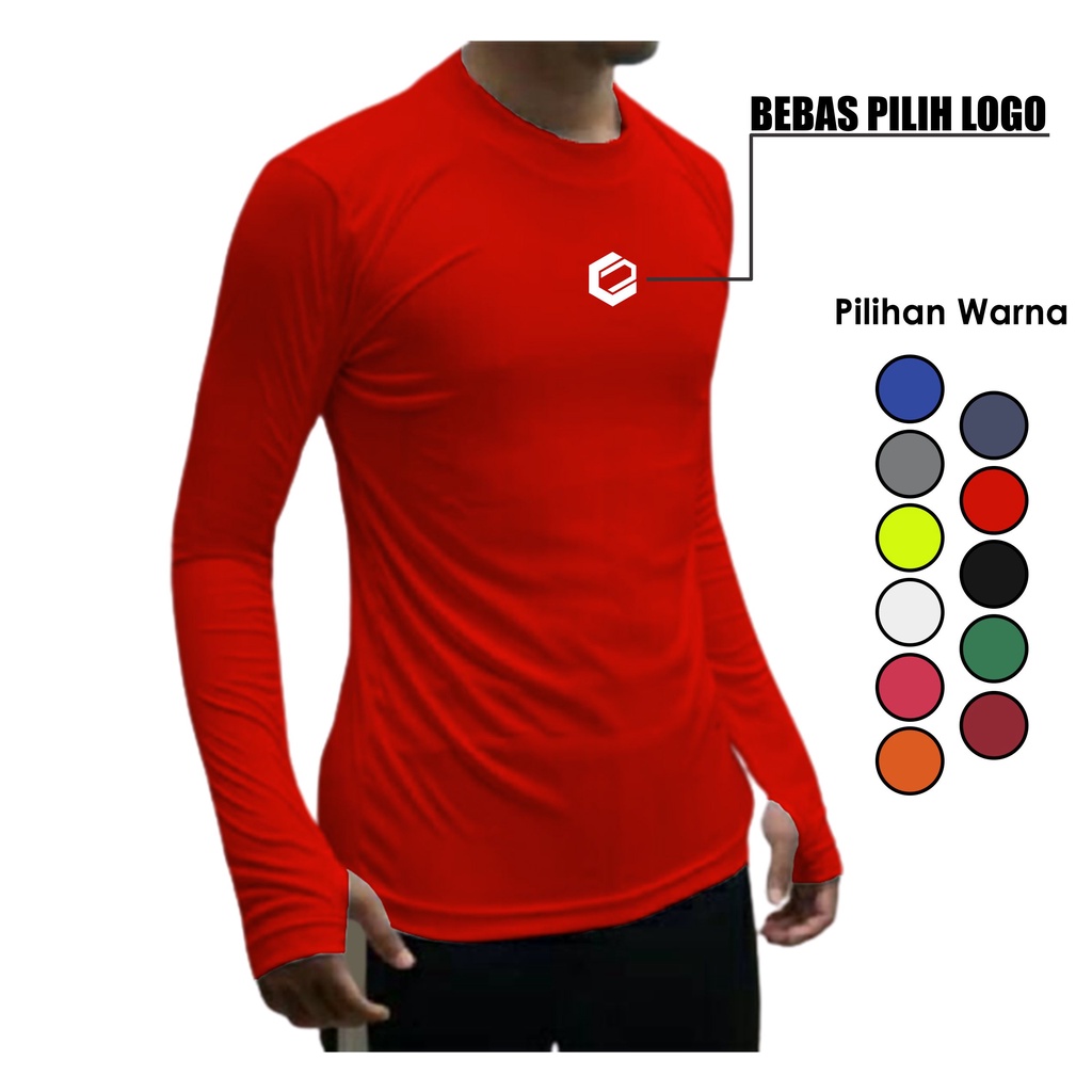 BASELAYER MANSET PRIA WANITA LENGAN PANJANG THUMBULOE, KAOS OLAHRAGA PRIA WANITA ATSAN HEAT GEAR COD