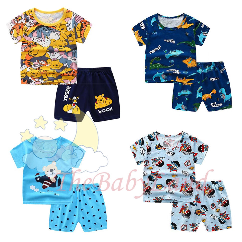 [1KG 12PCS] Babyland Baju Jumper Kaos Pendek Piyama Bayi Anak Motif Baru