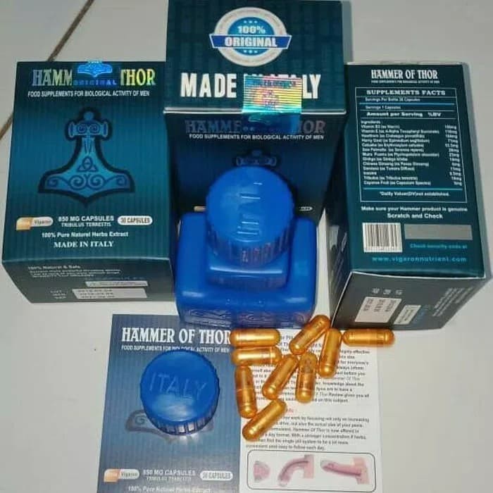 Hammer - Of - Thor Asli herbal Original 100% Italy staminah pria sejati hendel Durevel Mak urut