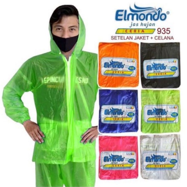 Jas Hujan Setelan Jaket Celana Raincoat ELMONDO ceria  - 935